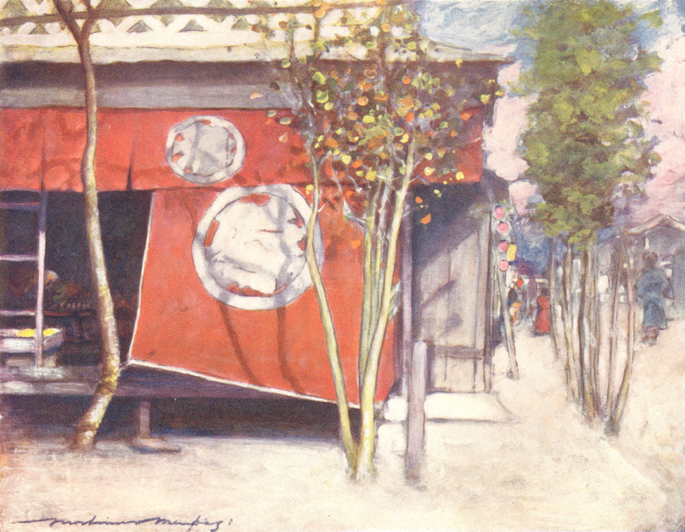 JAPAN. Red Curtain 1904 old antique vintage print picture